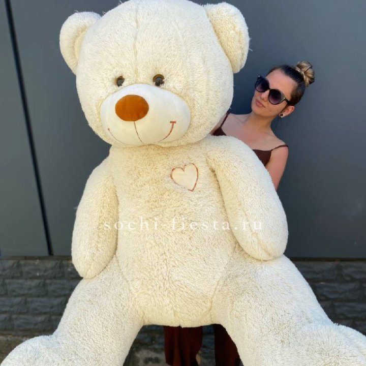 Белый плюшевый мишка большой в Прокопьевске