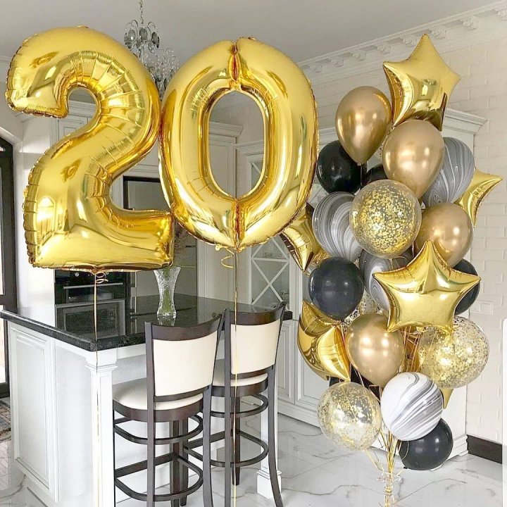 Фольгированный шар Золотая Цифра в Прокопьевске