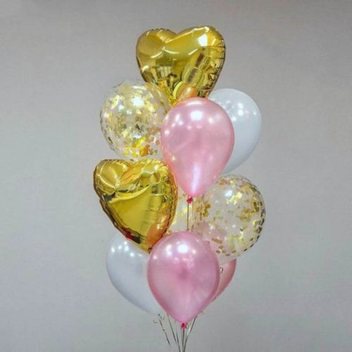 Облако шаров "Рози голд" в Прокопьевске