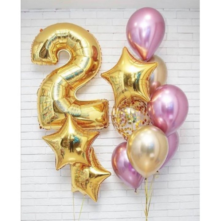 Цифра с фонтанами шаров  в Прокопьевске