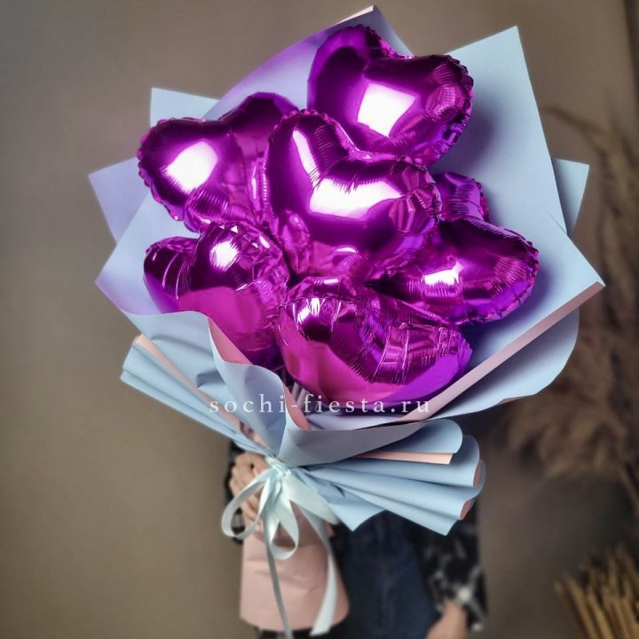 Букет из шаров сердец  в Прокопьевске