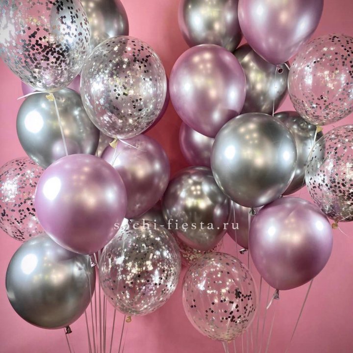 Фонтан шаров "Сильвер пинк" в Прокопьевске