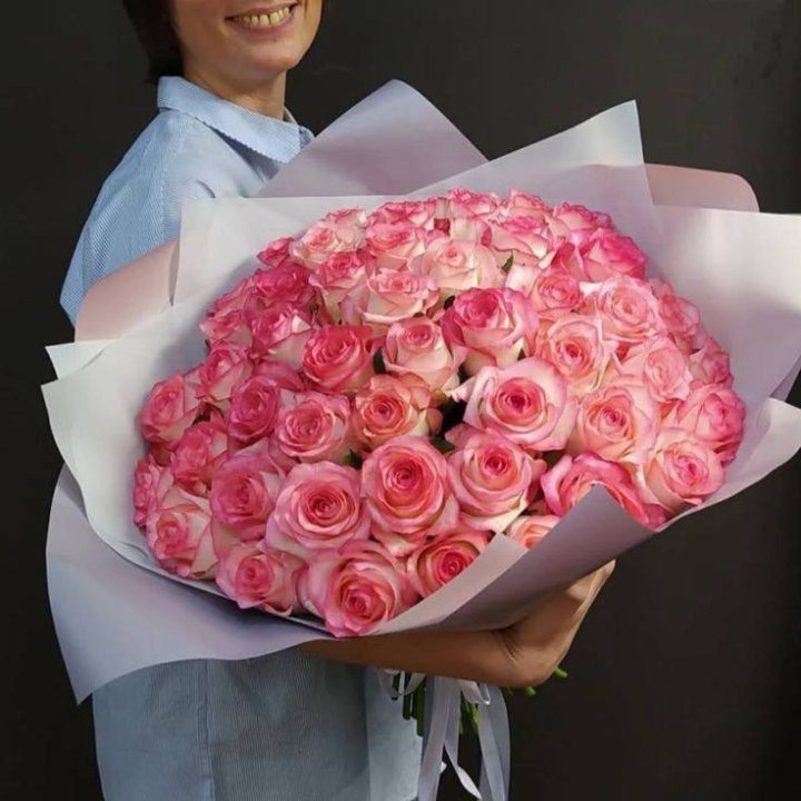 101 роза Джумилия в оформлении  в Прокопьевске