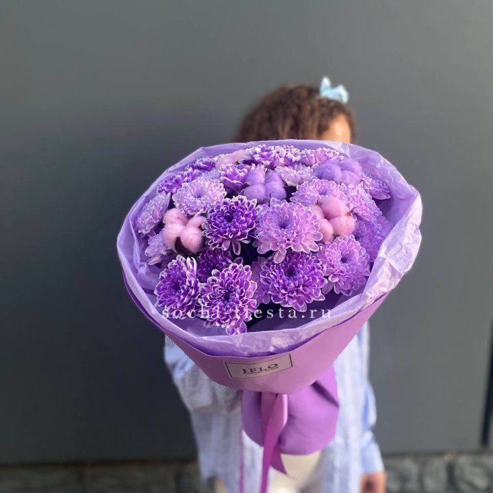 Хризантемы с хлопком в Прокопьевске