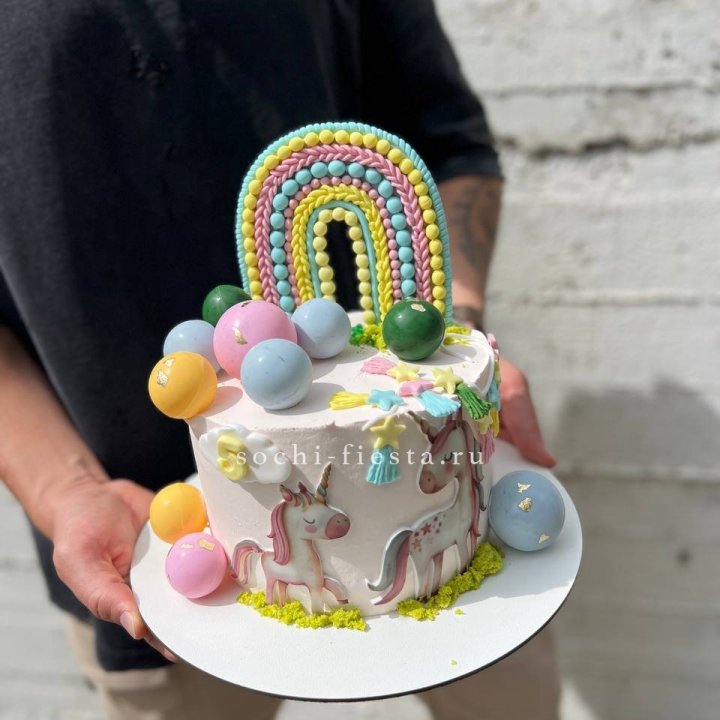 Торт "Радуга с единорогом" в Прокопьевске