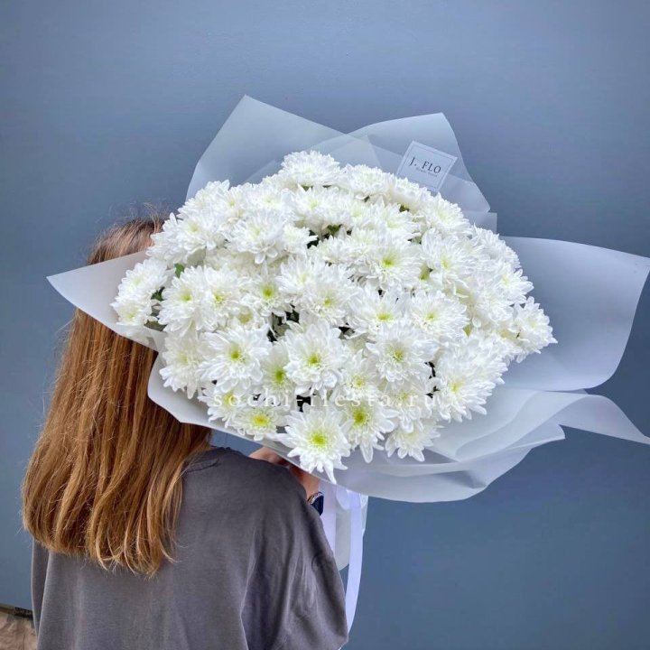 Букет хризантем "Белая снежинка" в Прокопьевске