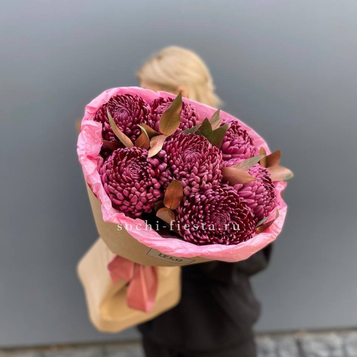 7 Хризантем Бигуди в золоте в Прокопьевске