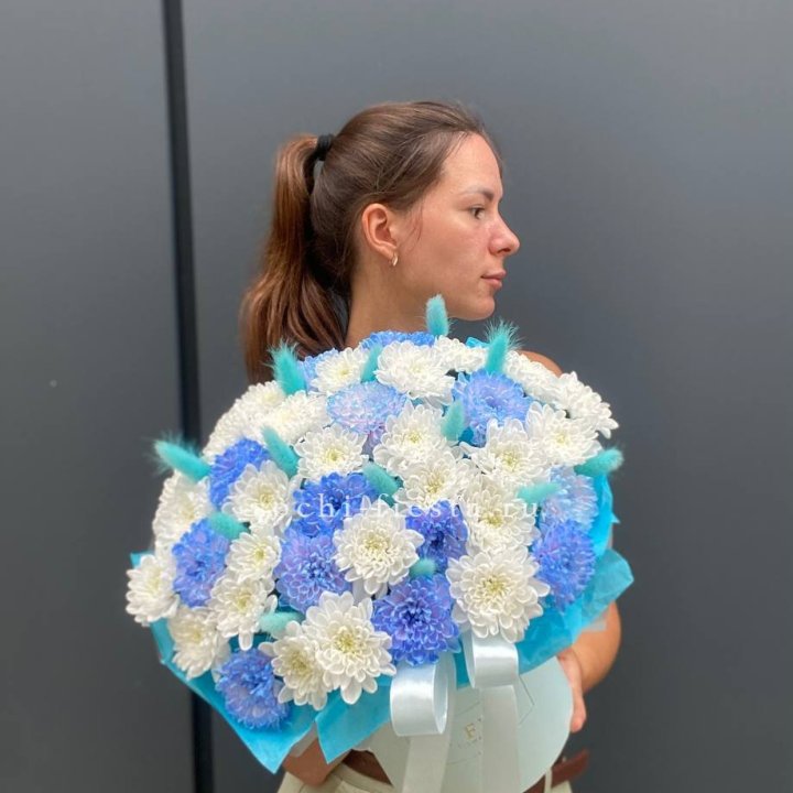  Коробочка  хризантем и лагуруса в Прокопьевске