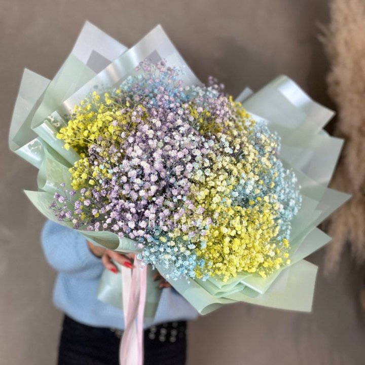Букет радужных гипсофил в Прокопьевске