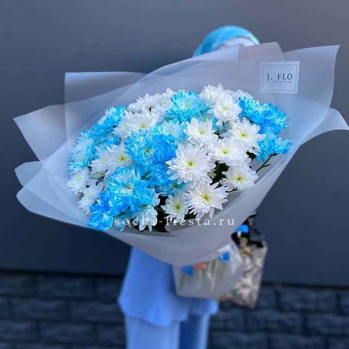 Букет хризантем "Голубая снежинка" в Прокопьевске