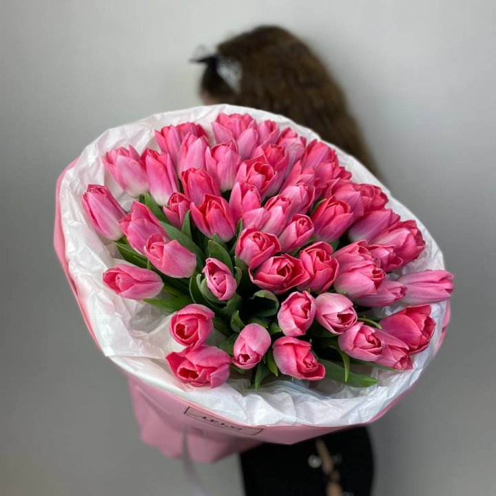 51 розовый тюльпан "Рози" в Прокопьевске