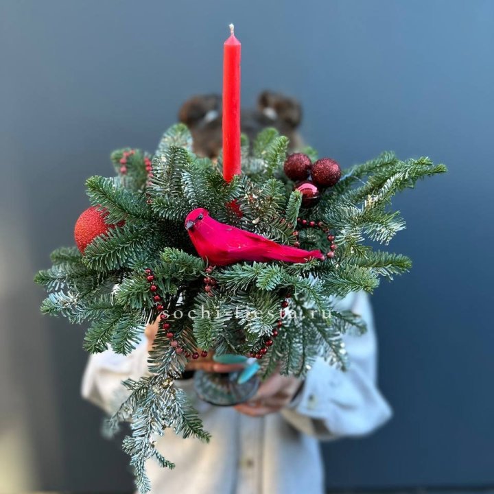 Новогодняя композиция в бокале в Прокопьевске