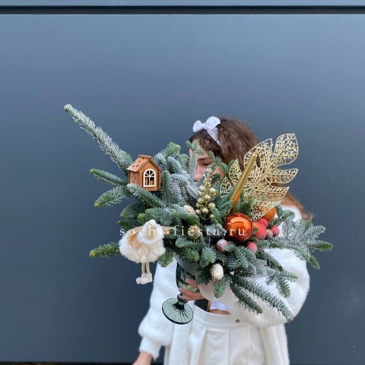 Композиция в бокале огненная  в Прокопьевске