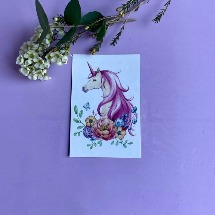 Открытка к букету "Единорог" в Прокопьевске