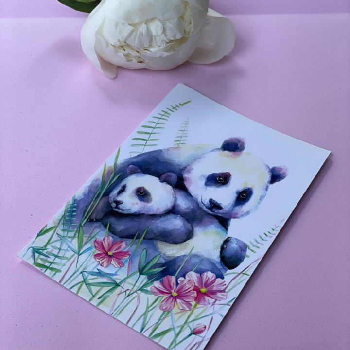 Открытка к букету "Объятие Панды" в Прокопьевске