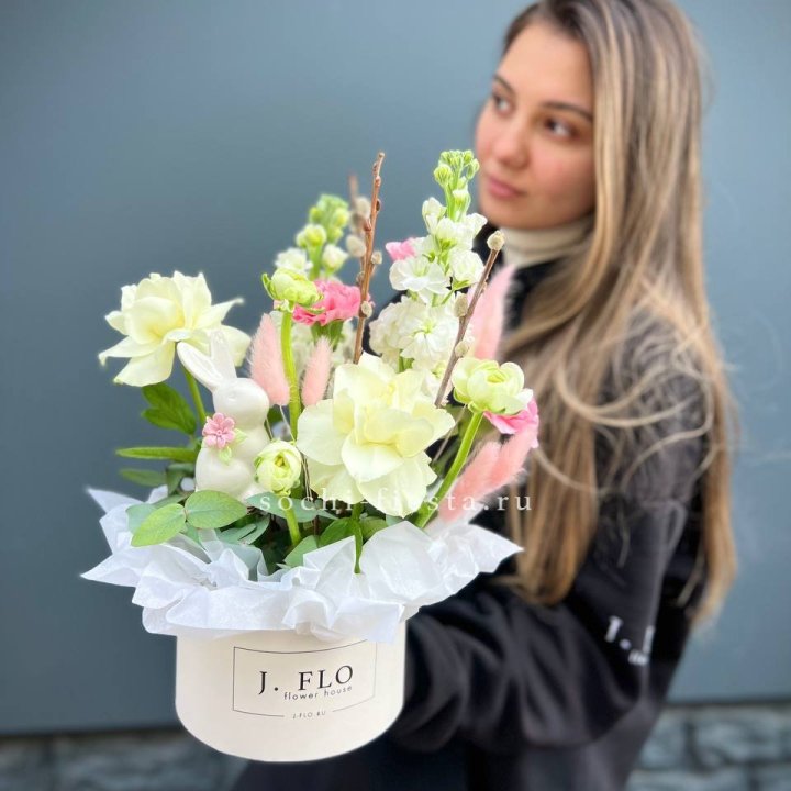 Цветочный бокс "Пасхальная композиция" в Прокопьевске