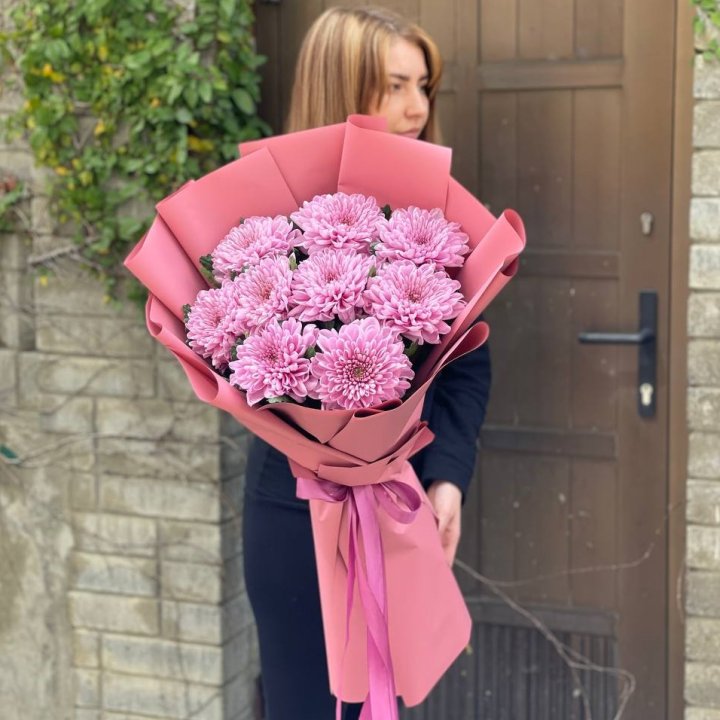 Букет хризантем розовый в Прокопьевске