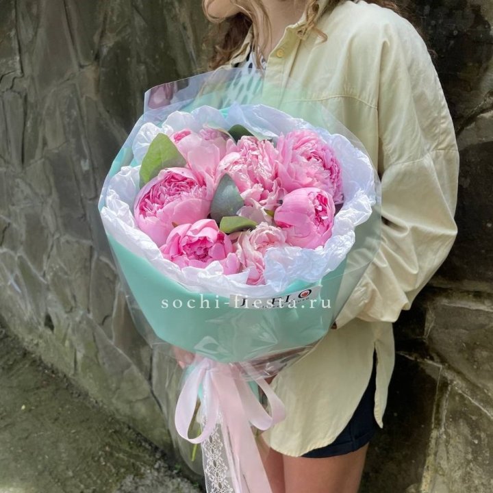 7 зефирных пионов в фоамиране в Прокопьевске