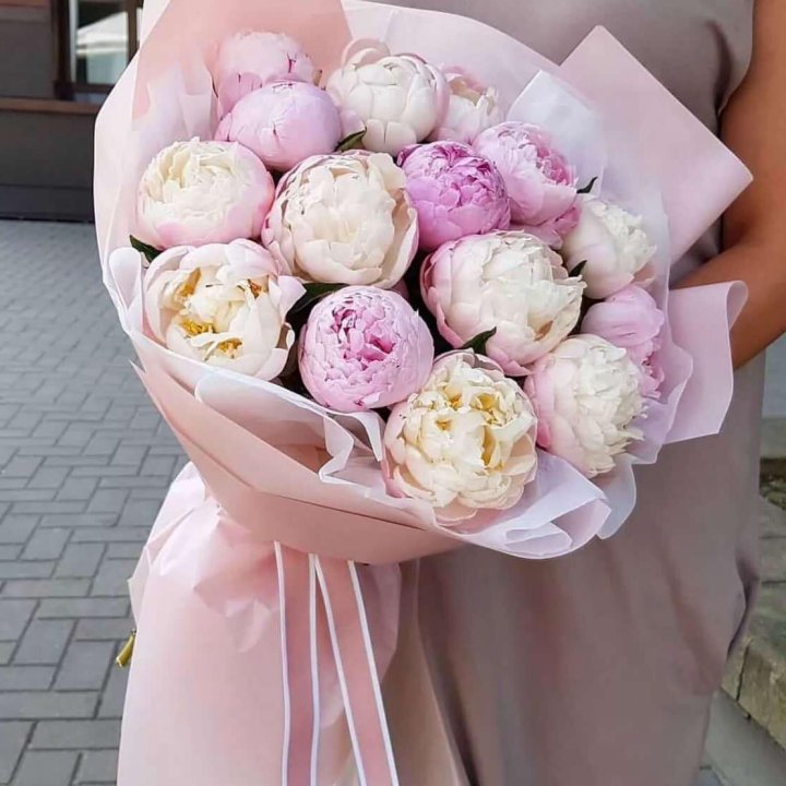 Букет пионов "Маршмелоу" в Прокопьевске
