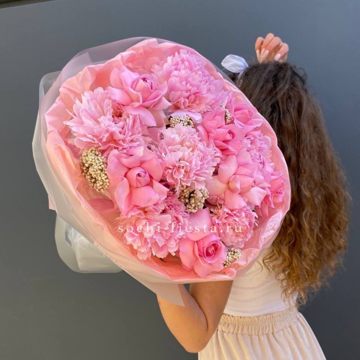  Букет с пионами "Пинки" в Прокопьевске