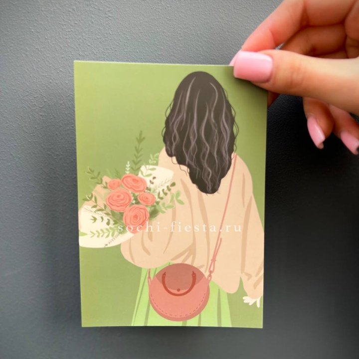 Открытка к букету "Потрясающая девушка" в Прокопьевске