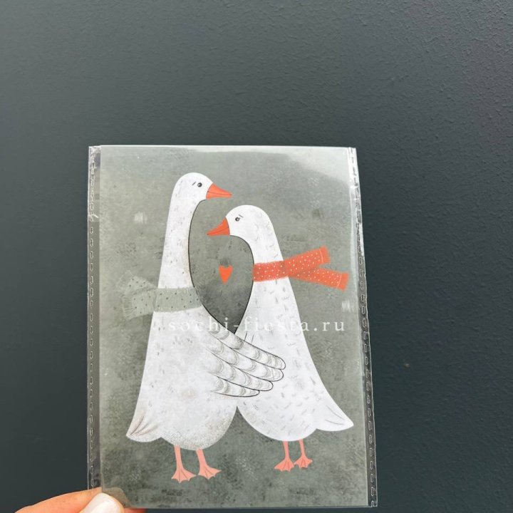 Открытка к букету "Гуси” в Прокопьевске