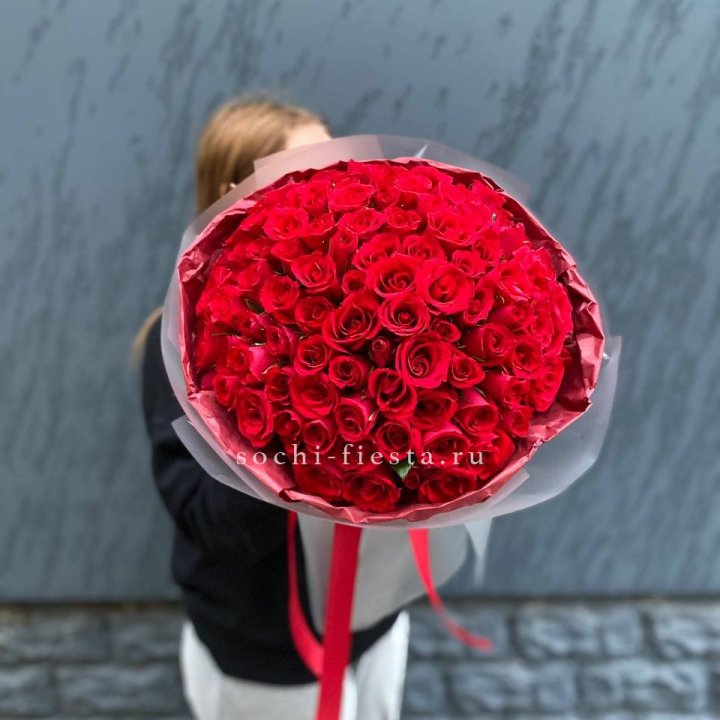 101  красная кенийская роза  в Прокопьевске