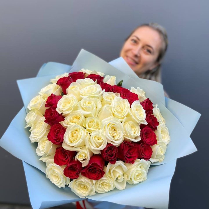 51 роза "Сердце" в Прокопьевске