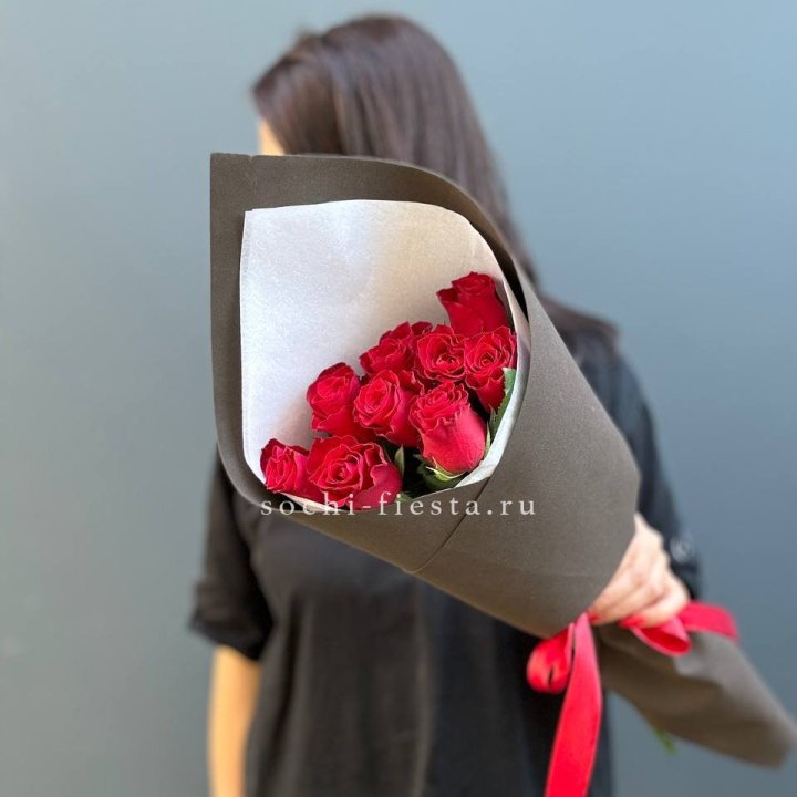 9 красных роз в фоамиране в Прокопьевске