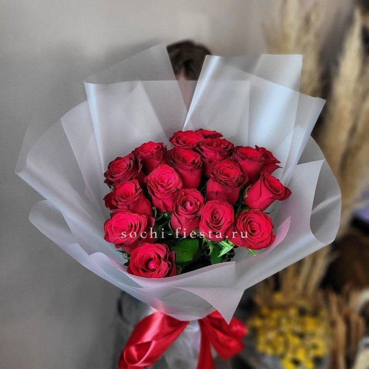17 красных роз "Нет времени ждать" в Прокопьевске
