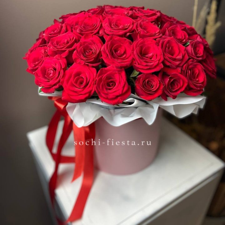 Красные розы 51шт  в коробке в Прокопьевске