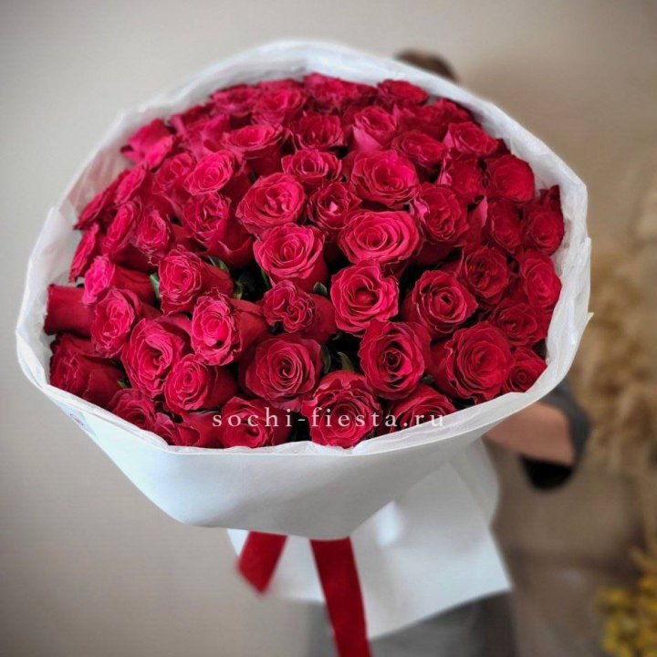 65 красных роз вайт в Прокопьевске