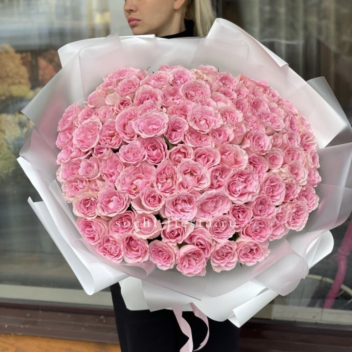 101 нежно-розовая роза в Прокопьевске