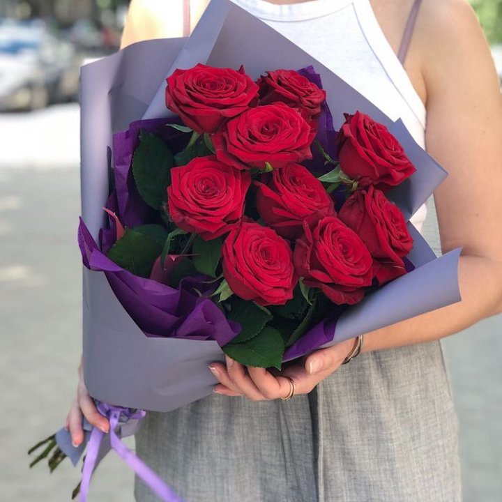 9  красных роз №1 в Прокопьевске