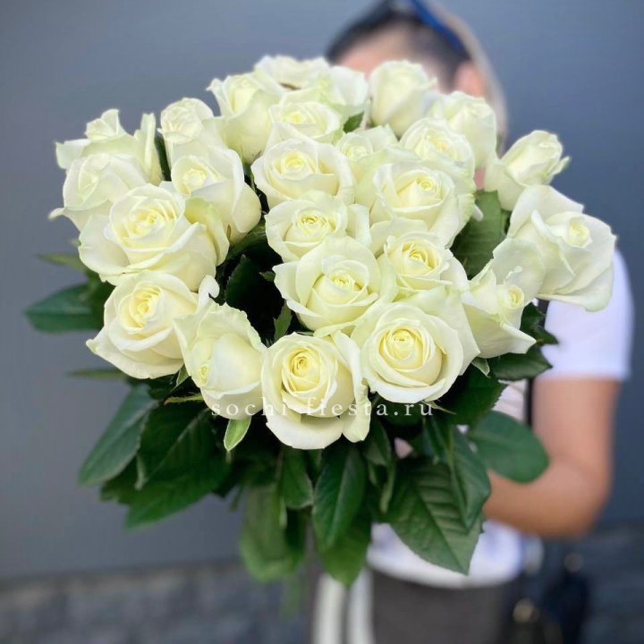 Голландские розы белые 25 в Прокопьевске