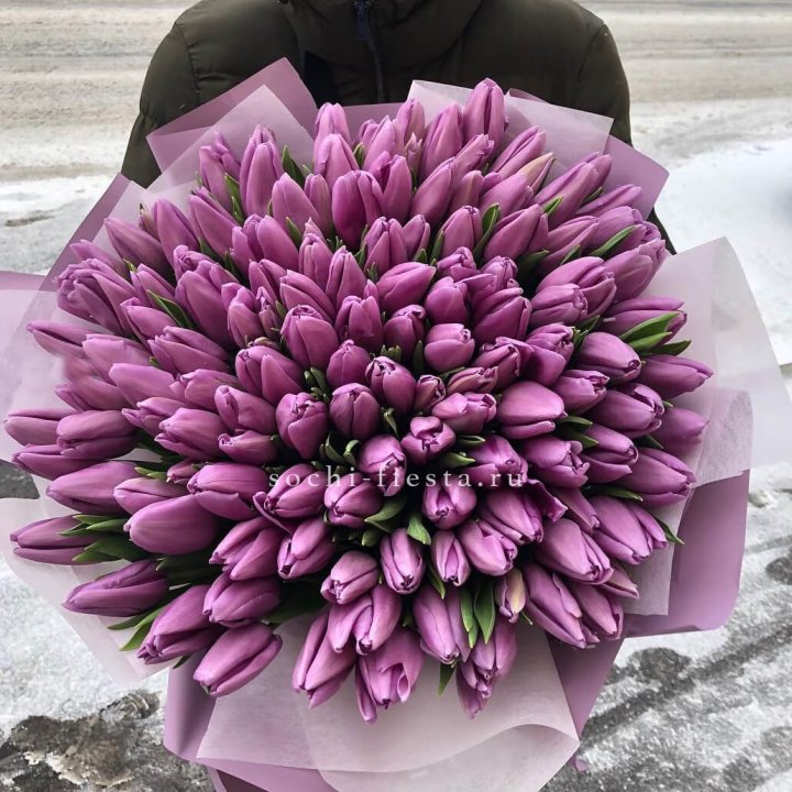 101 сиреневый тюльпан в Прокопьевске