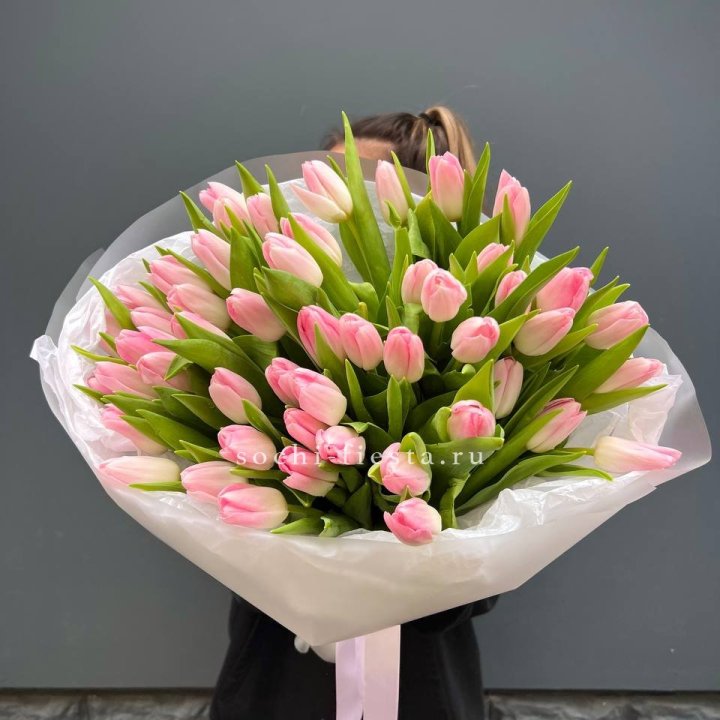 Букет тюльпанов нежно-розовых в Прокопьевске