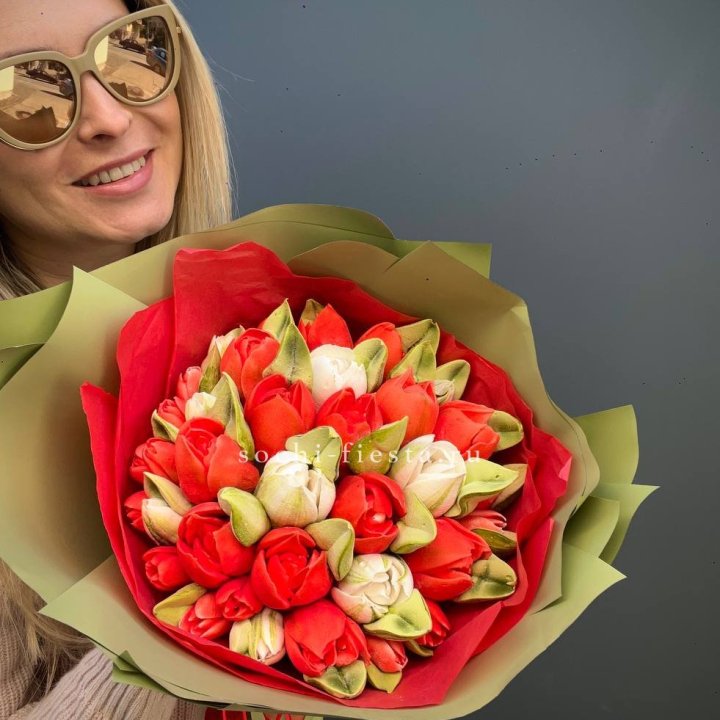 Зефирный букет из тюльпанов в Прокопьевске